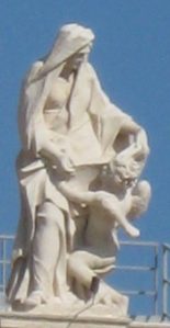Sainte Françoise Romaine et son ange gardien, colonnade du Bernin, Vatican